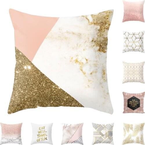 Geometric minimalist English alphabet pattern pillowcase Sofa cushion pillowcase Peach velvet home decoration pillowcase