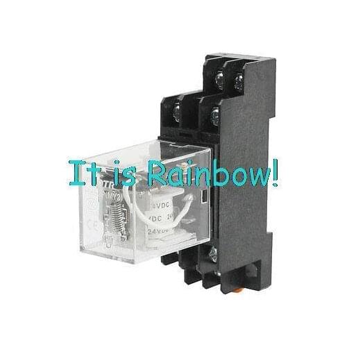 HH52P DC24V/DC12V/AC24V/AC220V/AC110V/AC12V DPDT Electromagnetic Relay w PYF08A Socket Holder Voltage need leave a message