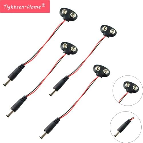 5PCS Experimental 9V Battery Snap Power Cable to DC 9V Clip Male Line Battery Adapter For Arduino Uno R3 DIY Jack Connector new
