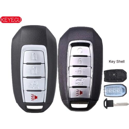 KEYECU Smart Remote Key Shell 4/5 Button for Nissan SUV With Uncut Blade