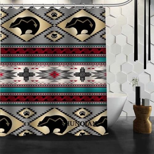 Classic pattern Shower Curtain High Quality Bath screens Modern Polyester Fabric Customized bath curtain