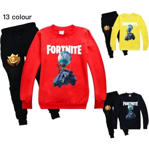 Fortnites Baby clothing set Childrens 2-16 birthday set Boys' and girls' sportswear Childrens sweatshirt + pants set