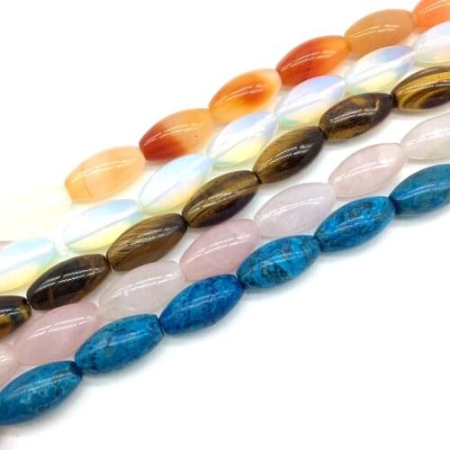 Fashion Oval Rice Tube Drum Beads Smooth String 10x20 mm Fit For DIY Jewelry Making Bead