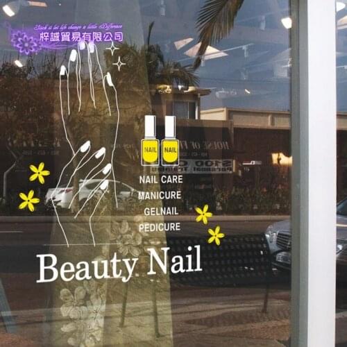 Nail Art Salon Shop Wall Decal Beauty Salon Sticker Vinyl Wall Decals Decor Mural Nail Art Salon Shop Glass Window Sticker