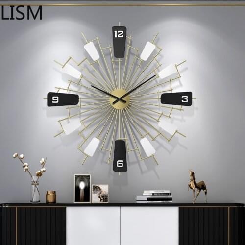 Nordic Light Luxury Wall Clock Living Room Creative Simple Clock Personality Fashion Minimalist Art Deco Horloge Mural