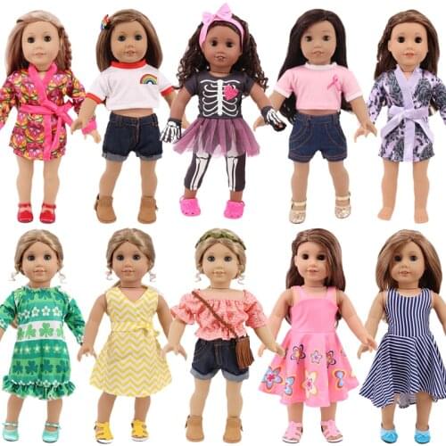 2020 New Doll Clothes Skull Pattern For 18 Inch American&43cm Baby New Born Doll Our Generation , Baby Birthday Festival Gift