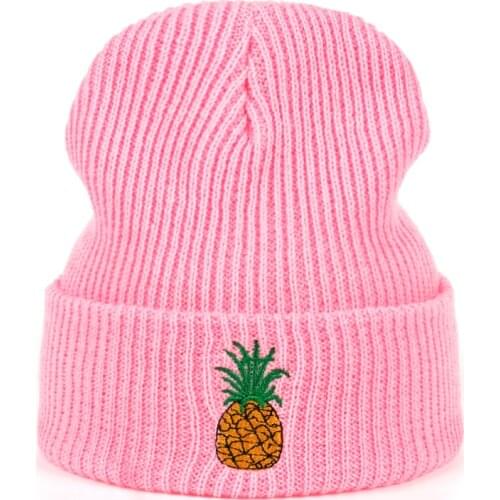 2017 New Brand Embroidery Pineapple Winter Hats For Men Beanie Woman Caps Warm Skullies Beanies Knitted Hat