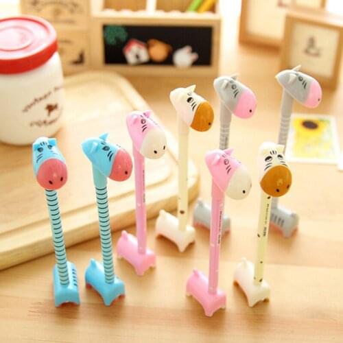 Wholesale Cute Ballpoint Pen 40pcs Cartoon Stand Pens for School Supplies Kawaii Office Desk Stand Pen Korean Stationery