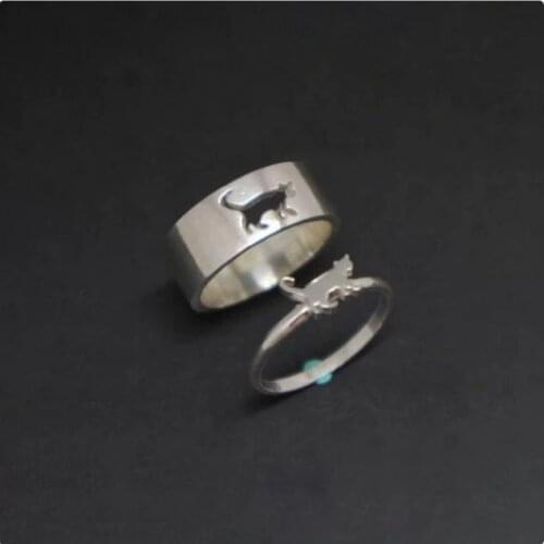 Cat Couple Rings For Women Matching Rings His And Her Ring Anniversary Ring Friendship Ring YLQ7105