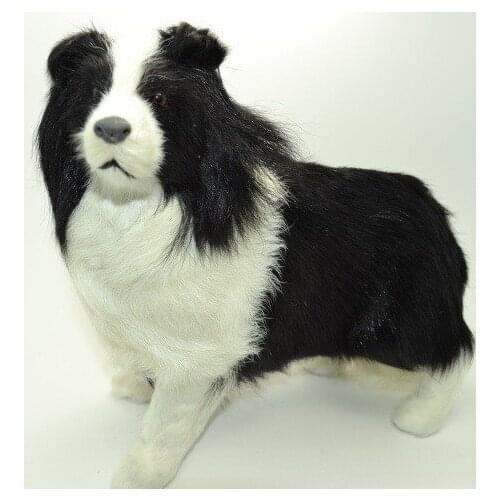 About 18x21cm border collie dog simulation Shepherd hard model toy polyethylene&furs handicraft ornament home decoration b0751