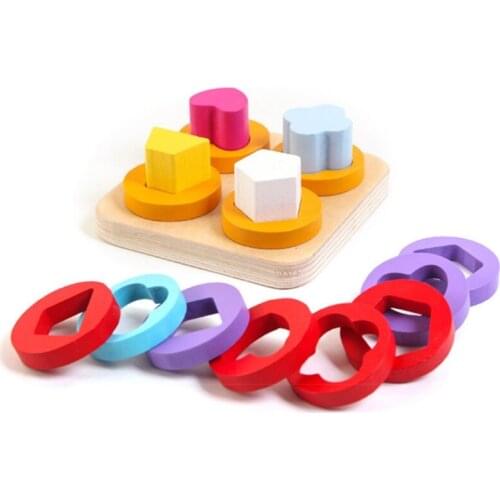 Montessori Rainbow Tower Children Intelligence Development Sensory Training Toy 54DF