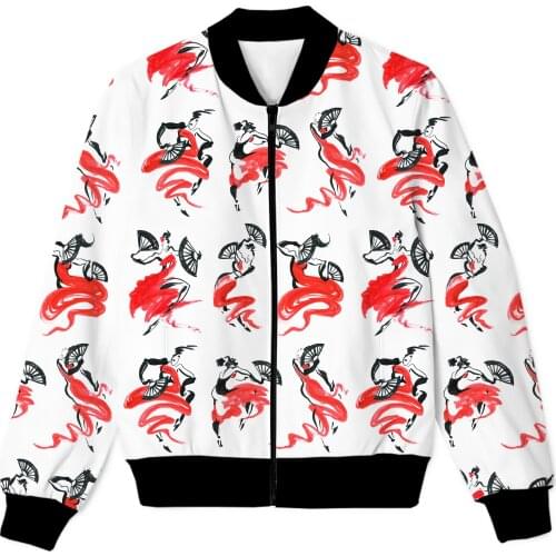 REAL American SIZE Flamenco Sublimation Print Zipper Up Jacket Plus SIze 4XL 5XL 6XL