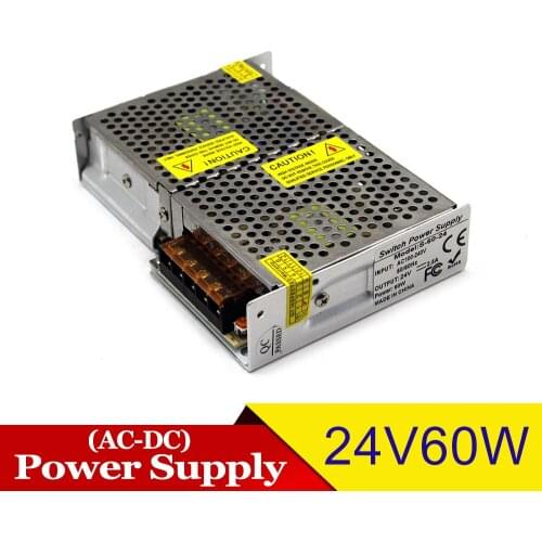 Regulated DC24V 60W Power Supply Unit AC-DC Transformer 100-240V AC To DC 24V SMPS for LED Lighting CCTV Printer