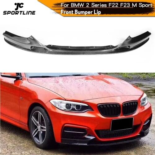 Carbon Fiber Front Bumper Lip Spoiler Splitters for BMW 2Series F22 F23 M235i M240i M Sport Coupe Convertible 2013 - 2017