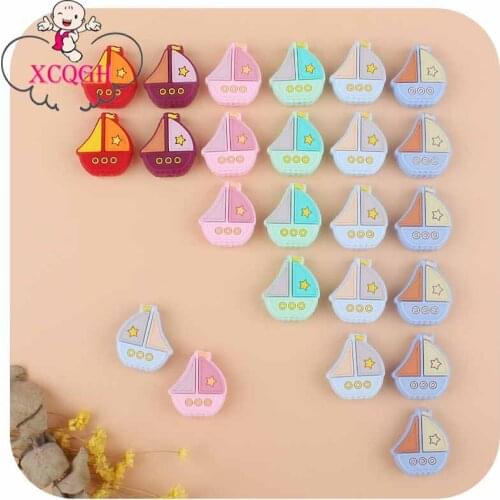 XCQGH 3Pcs Food Grade Easy To String Sailboat Shape Loose Bead DIY Bracelet Necklace Beads For Jewelry Making