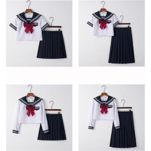 Japanese Orthodox Girls JK Uniform Skirt Sailor Dress, Long Sleeve Student Suit, Kansai pleated skirt Academic set JKN2106