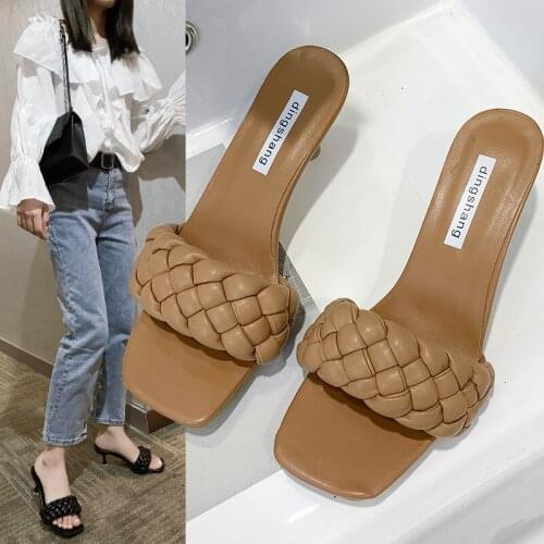 New Leisure Womens Slippers Outdoor Womens Sandals Weave Female Footwear Luxury Women Casual Shoes Sandalias Mujer Damen Pumps