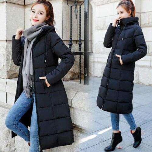 Plus Size 6XL Women X-long Hooded Oversize Winter Down Coat Student Thick Warm Jacket Cotton Padded Wadded Parkas