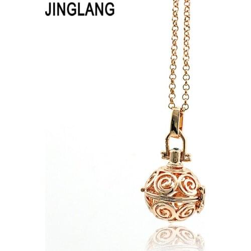 JINGLANG Brand New Angel Necklace Baby Harmony Musical Bells Cage Pendant Necklace For Women Jewelry