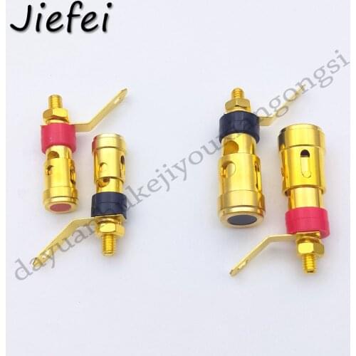 10-100Pcs Gold Plated 2mm/4mm L Banana Audio Plug Jack Socket Connector Amplifier Terminal Spring Loaded Press Type Binding Post