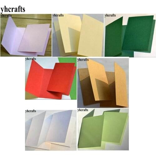 10PCS/LOT,7 color choose White Red Pink Kraft folded blank cards Scrapbooking kit Post cards Draw toy DIY toys 7.75 x 10.8cm