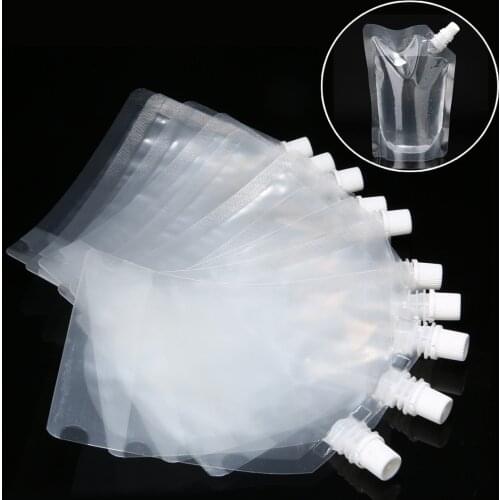10pcs 235/423ml Spouted Pouch Drinks Packaging Bag Water Wine Bringing Bag for Beverage Liquid Camping Fishing Outdoor Storage