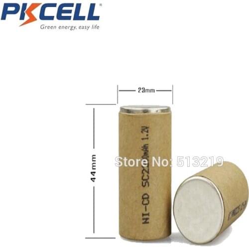 12xPKCELL 1.2V Nicd SubC SC 2200mAh Rechargeable Battery Power tool sc batteries (Flat Top) 10C High Drain Vacuum cleaner
