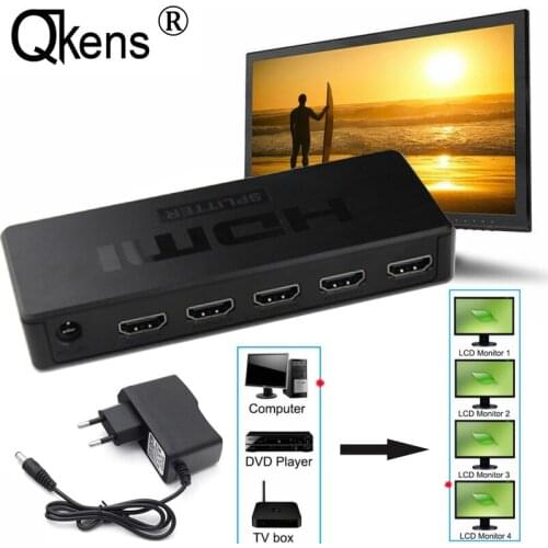 1X4 HDMI Splitter 1 In 4 Out HD 1080p Video Switch Switcher Converter 1 Inout 4 Output for PS3 Xbox DVD PC to HDTV TV Projector
