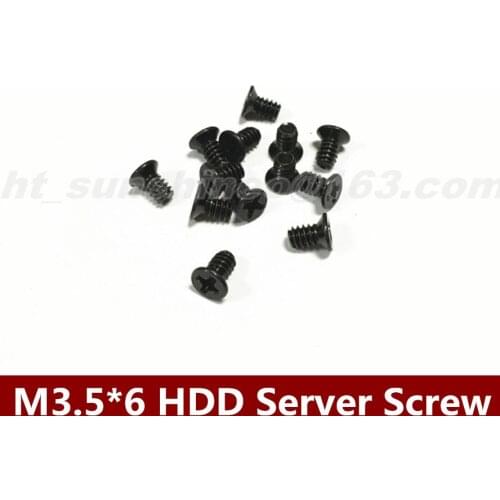 2000PCS/LOT Computer Hard disk Flat Head Screws Cross Bolts Black M3.5*6 Server Screw