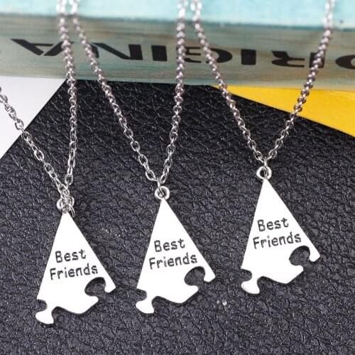 2020 Hot Sale 3 Piece Set Of Best Friend Necklace Letter Pendant Women Choker Good Friend Sister Necklace Fashion Jewelry