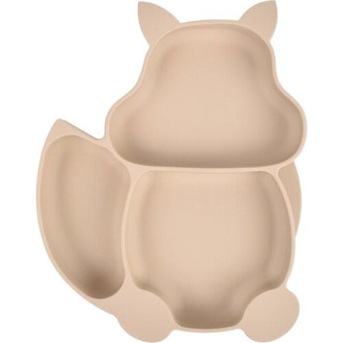 24BE Silicone Baby Divided Sucker Bowl Infant Learning Feeding Dishes Dinner Plate