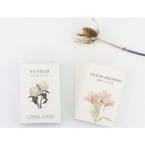 28 Sheets/Set Garden Flower Lomo Card Cartoon Mini Postcard Message Card Greeting Cards Letter Paper Vocabulary Cards