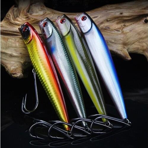 3D Eyes Fishing Lures Baits Floating Bass Crankbaits Popper Hard Lures Duple Hooks Topwater Wobblers
