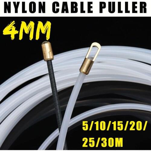 5/10/15/20/25/30M Length x 4mm Dia. Nylon Wire Cable Puller Flexible Draw Tape Electrician Fish Tape Wire Conduit 4mm