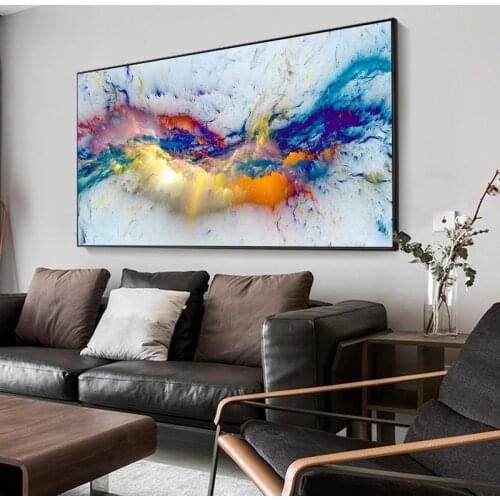 DDWW Abstract Oil Painting Think Independe Wall Picture Nice Cloud for Living Room Canvas Modern Art Poster and Print No Frame