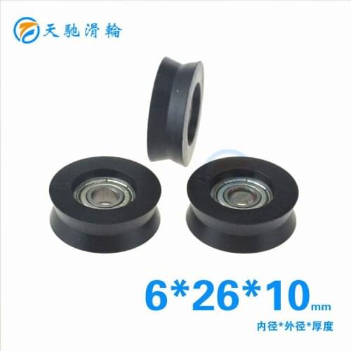 ABXG 6mm 0626V High-quality Bearing Plastic Pulley V Groove Bearing 6*26*10mm 6x26x10 mm