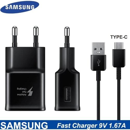Samsung Galaxy Fast Charger USB Power Adapter 9V1.67A Quick Charge Type C Cable line for Galaxy S10 S8 S9 Plus Note 10 9 8 Plus