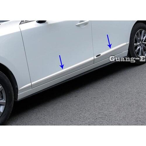 For Mazda 3 Mazda3 Axela M3 2019 2020 2021 Car Detector Stainless Steel Side Door Trim Frame Bumper Stick Strip Molding