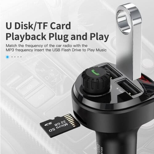 Bluetooth FM Transmitter Wireless Handsfree Car Kit Car MP3 Audio Music Player Dual USB Radio Modulator Car Kit 3.4A USB Charger