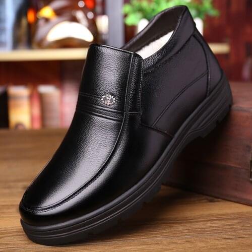 Genuine Leather Shoes Men Winter Boots Warm Cotton Shoes for Cold Winter Cow Leather Men Ankle Boots Male Footwear