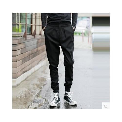 Pants Casual fashion slim fit close legged Harem Pants Large boot pants mens spring and summer corset pants small leg tapered p