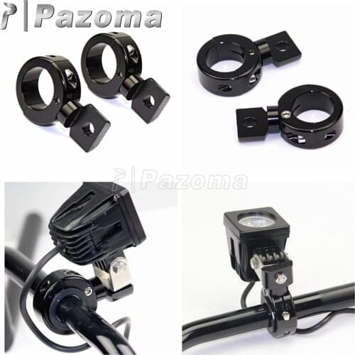 Black CNC Aluminum Universal Handlebar Mount Spotlight Foglight Brackets for Motorcycle with 1-1/4 inch 7/8" 1" Bars or Tubes