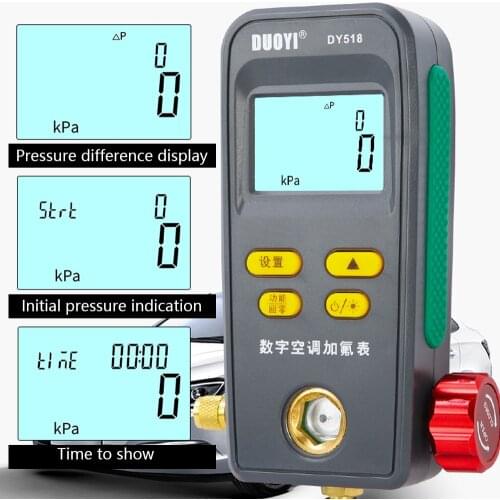Digital Manifold Gauge Vacuum Pressure Temperature Leakage Tester Fluoride Meter HVAC System Gauge Air Conditioner Refrigerator