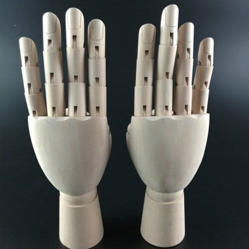 Right/Left Hand Baby Artist Model Jointed Articulated Wood Sculpture Mannequin Schima Wooden 18*3.6cm Office School Supplies