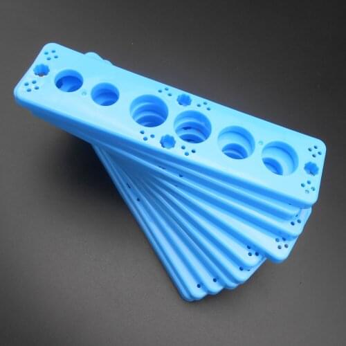 10Pcs Blue Test Tube Holder Shelf Rack Round Hole Cuvette Measuring Cylinder Technology Building Block Parts Pipe Support *AD079