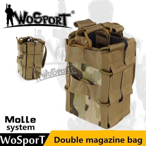 Double magazine bag Shooting tactical bullet magazine storage bag compatible with MOLLE system Large capacity bullet hanging bag