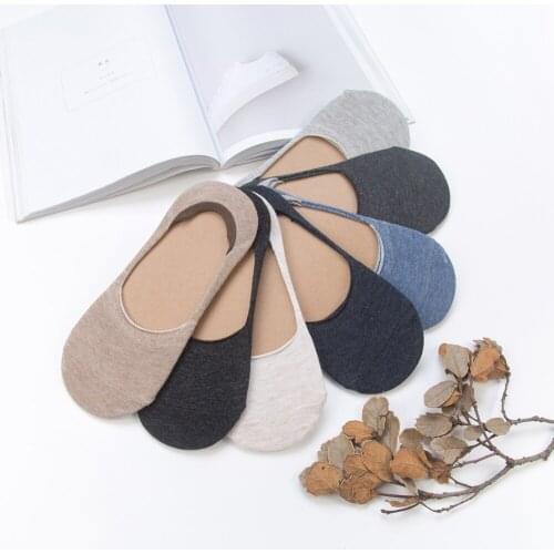 Women Men Cotton Boat Socks Spring Summer Antiskid Breathable Solid Japanese Silica Gel Casual Short Stealth