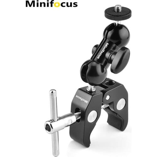 Camera Mount Clamp Ball Head Mount Cool Super Clamp Double BallHead Adapter for Ronin M Gimbal Camcorder Monitor LED Video Light