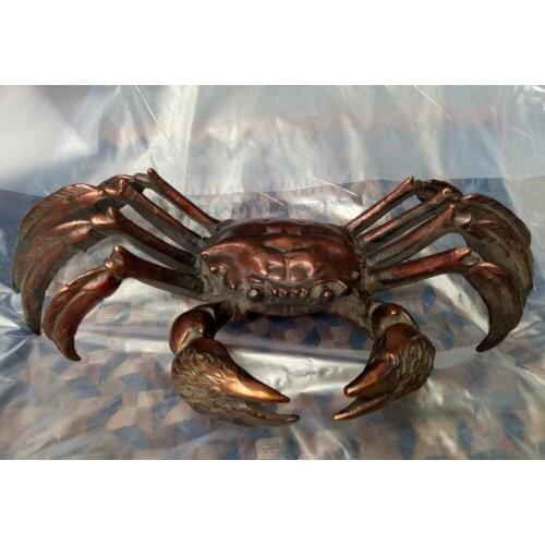 Chinese folk auspicious Chinese pure copper bronze crab decorative sculpture