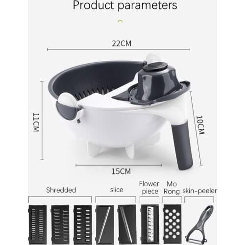 Lazy Multi-Function Vegetable Cutter Nine-In-One Family Manual Round Fruit And Vegetable Cut Filament Fancy Vegetable Chopping